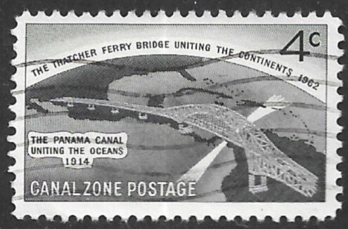 CANAL ZONE 1962 THATCHER FERRY BRIDGE Issue Sc 157 VFU