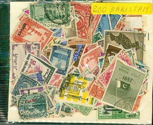 Pakistan Stamp Packet of 200 All Different Fine Used Stamps