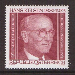 Austria  #1191  MNH 1981   Kelsen  federal constitution