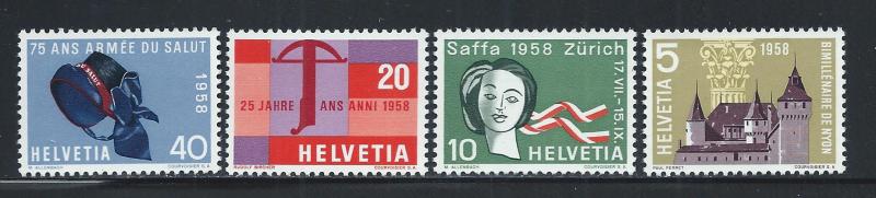 SWITZERLAND SC# 365-8 FVF/OG 1958