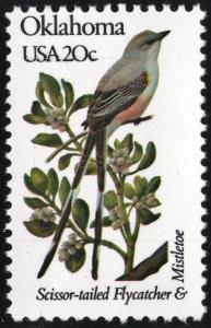 SC#1988 20¢ State Birds & Flowers: Oklahoma (1982) MNH