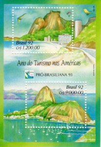 Brazil 1992 SUGARLOAF MOUNTAIN RIO DE JANEIRO s/s Perforated Mint (NH)