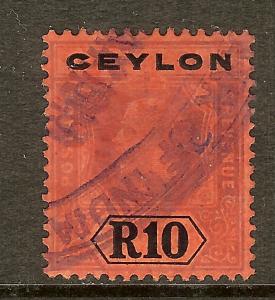 Ceylon, Scott #213, 10r King George V, F-VF Centering, Used