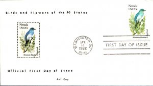 #1980 Nevada Birds - Flowers Coy FDC