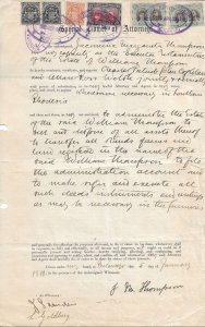 Rhodesia: 1911 Special Power of Attorney 1/s x2, 5/s, 7.6/s & ... (HS1054)