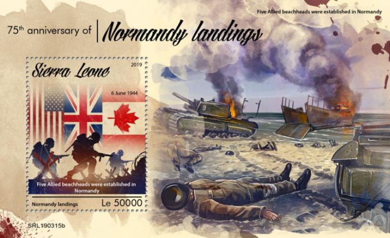 SIERRA LEONE - 2019 - Normandy Landings, 75th Anniv - Perf Souv Sheet - MNH