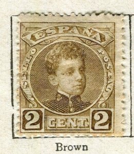 SPAIN; 1900 early Alfonso issue 2c. mint hinged value