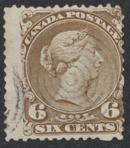 Canada #27 6c Large Queen VG Centering Tiny Tear at Top