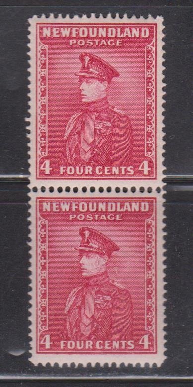 NEWFOUNDLAND Scott # 189 (NSSC # 183) MNH Pair - Scarce Perf 14.3 x 14.3 CV $90