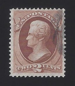 US #135 1870-71 Red Brown Perf 12 H-Grill Used VF Scv $80