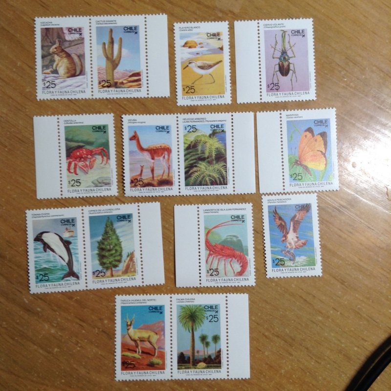 Chile  # 758a-i/k/o-p  MNH