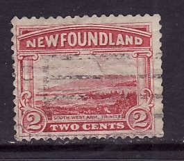 Newfoundland-Sc#132-used 2c carmine South West Arm-1923-id#19-