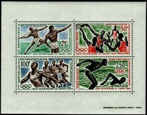 HERRICKSTAMP CENTRAL AFRICA Sc.# C23A 1964 Olympics Souvenir Sheet Mint NH