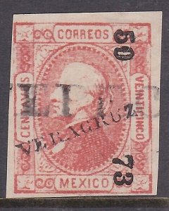 MEXICO 1873 25c imperf VERACRUZ 50-73 fine used............................A458