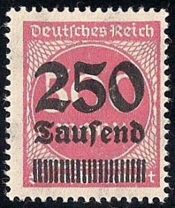 Germany #259  250th M Numerial, Pink, Mint OG NH F-VF