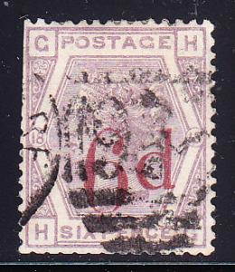 Great Britain 1883 QV 6d on 6d violet  F/VF/Used(o)