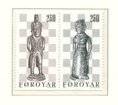 Faroe Islands Sc 93-4 1983 Chessmen stamps mint NH
