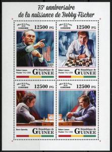 GUINEA 2018 75th ANN OF THE BIRTH OF BOBBY FISCHER SHEET MINT   NH