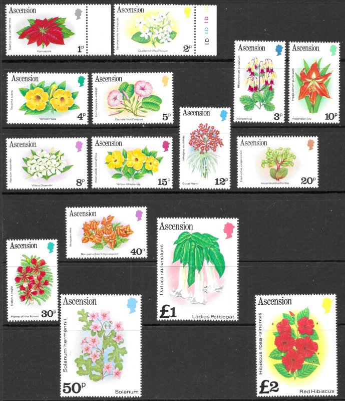 Ascension Scott 274-288 MNH Flowers Set of 1981