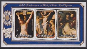 COOK IS 1977 LOT OF 10 Easter - Rubens paintings - mini sheet MNH.........27852a