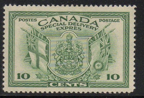 Canada Sc  E10 1942 10c Flags  special delivery stamp mint