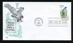 US 1980 Nevada Mountain Bluebird Sagebrush UA Marg cachet FDC 