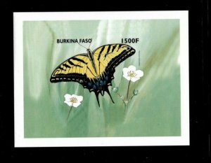 Burkina Faso 1998 - Butterflies - Scott #1111 - IMPERF Souvenir Sheet - MNH