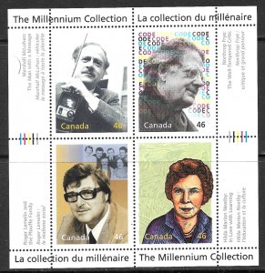 CANADA 2000 Great Thinkers Pane Millenium Series Sc 1829 MNH