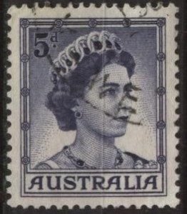 Australia 319 (used) 5p Queen Elizabeth II, dk blue (1959)