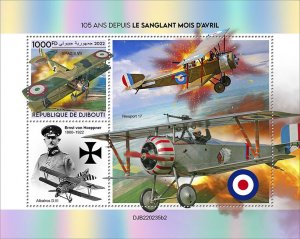 2022/08 - DJIBOUTI - BLOODY AVRIL  WWI II  1V  complet set   MNH ** T