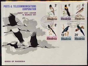 Rhodesia 1977 Birds 2nd series perf set  of 6 on Official...