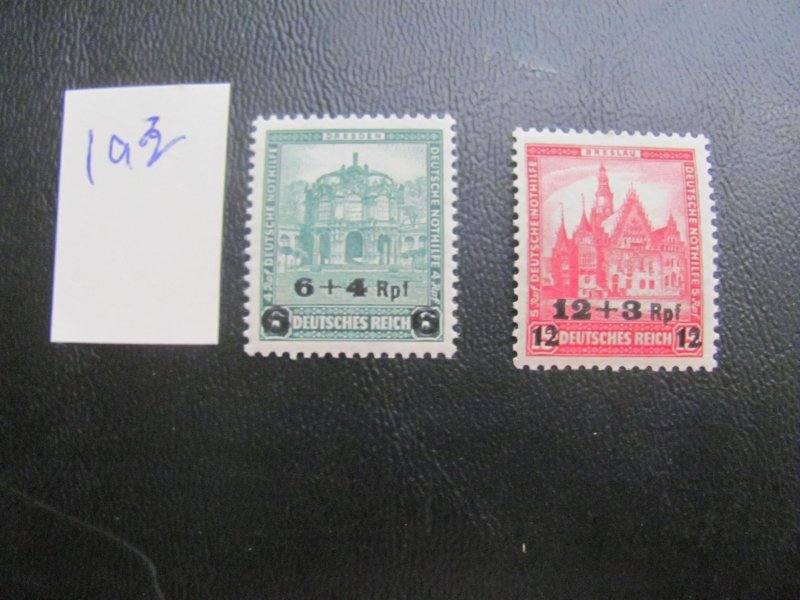 Germany 1932 MNH SC B42-43 SET  XF 58 EUROS (193)