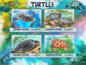 SIERRA LEONE 2017 SHEET TURTLES REPTILES MARINE LIFE srl17302a