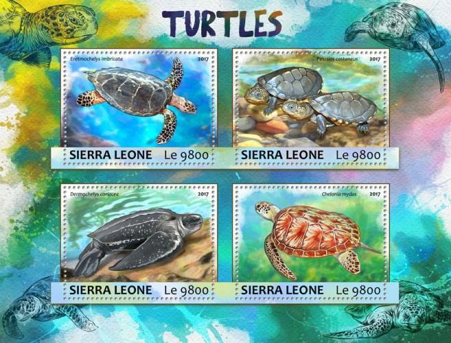 SIERRA LEONE 2017 SHEET TURTLES REPTILES MARINE LIFE srl17302a