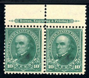 USAstamps Unused FVF US 1895 Bureau Issue Webster Imprint Pair Scott 273 OG Mint 