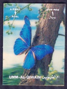 UAE  Umm al Qiwain 1972 Butterfies 3 D MNH