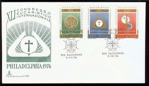 1976 - VATICAN - Sc# 592-594  - FDC