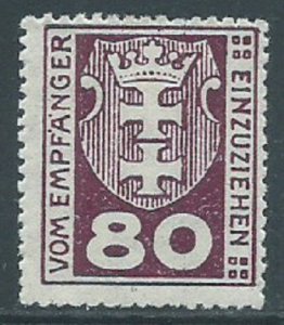 Danzig, Sc #J6, 80pf MH