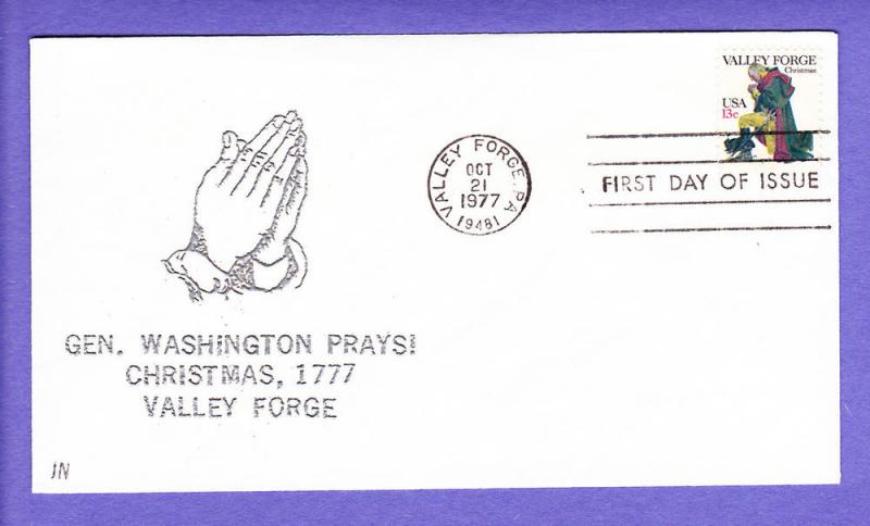 #1729 Valley Forge Christmas - JN Thermographed Cachet