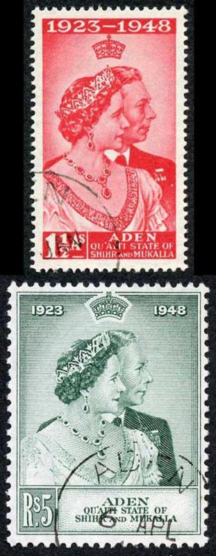 Aden SG14/15 1948 Royal Silver Wedding Fine Used