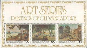 Singapore #254-256a, Complete Set(4), 1976, Art, Never Hinged