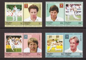 Tuvalu  Nukufetau  #20-23   MNH   1985  cricket players in pairs