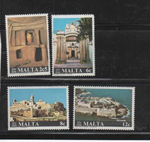 MALTA #570-573  1980  MONUMENT RESTORATION    MINT  VF NH  O.G  a