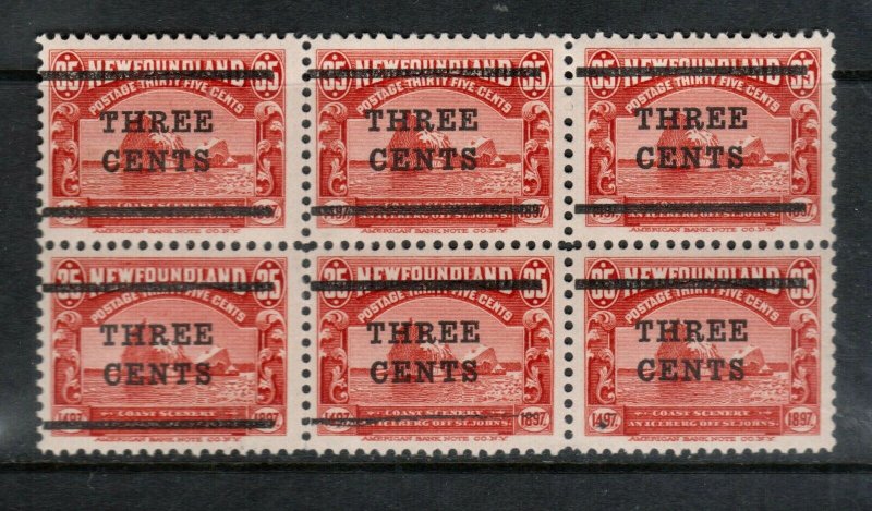 Newfoundland #130a Very Fine Mint Block Of Six **With Certificate**