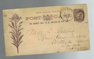 1890 Sydney Australia postal stationery postcard cover PresbytarianChurch Toorak