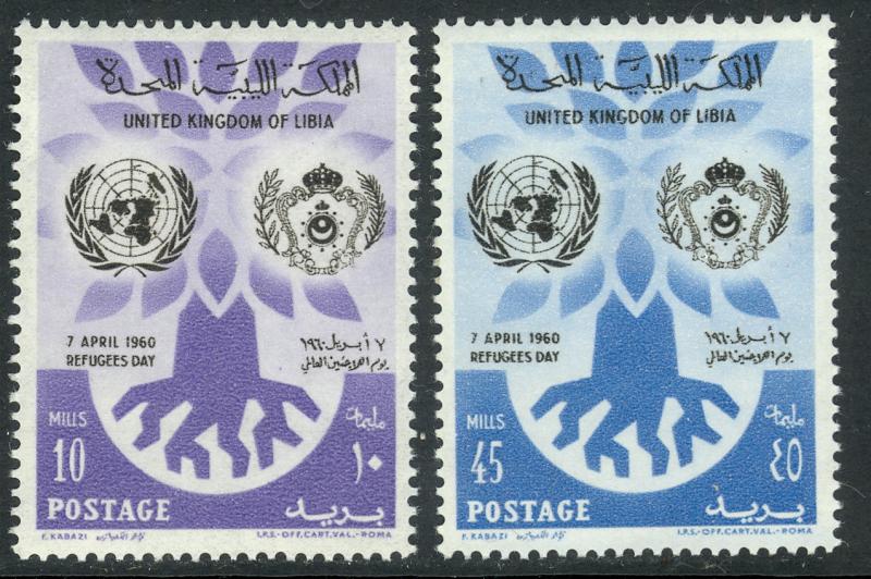 LIBYA 1960 REFUGEE YEAR Set Scott Nos. 187-188 MNH