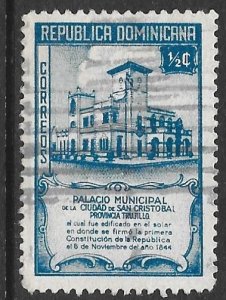 Dominican Republic 412: 1/2c Municipal Building, San Cristobal, used, F-VF