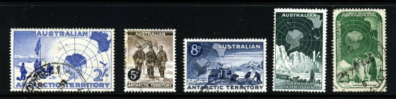 AUSTRALIAN ANTARCTIC TERRITORY 1957-59 The Complete Issues SG 1 to SG 5 VFU