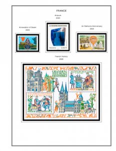 COLOR PRINTED FRANCE 2019-2020 STAMP ALBUM PAGES (63 illustrated pages)