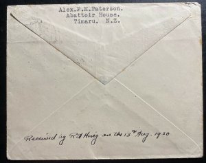 1930 Timaru New Zeland First Flight Airmail Cover To Lisburn Ireland 3 Known